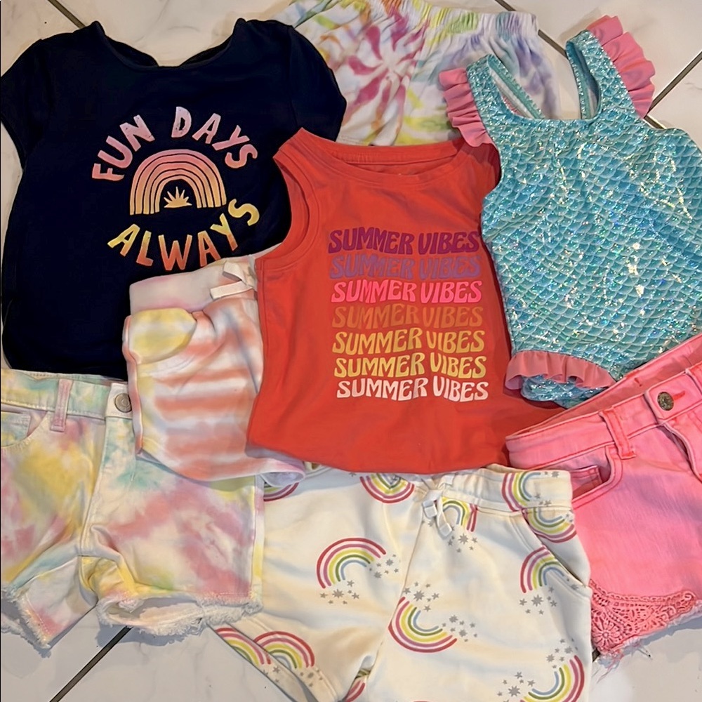 4T Summer Vibes Clothing & NWOT Swimsuit